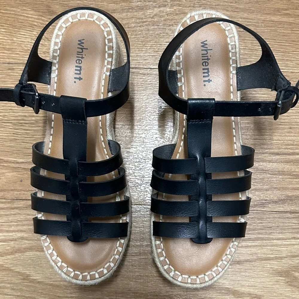WHITEMT black platform espadrilles